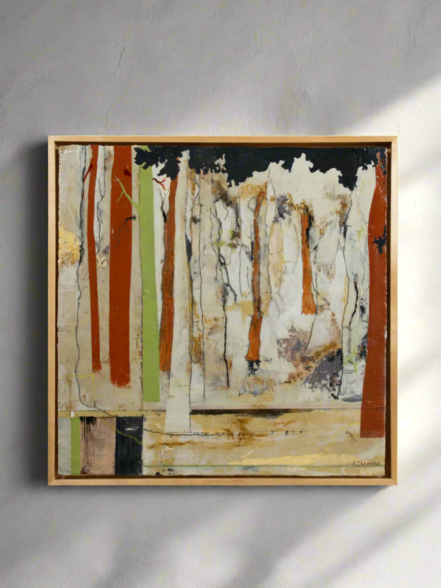 Harmony in Contrast – a mixed media artwork with organic and structured elements.