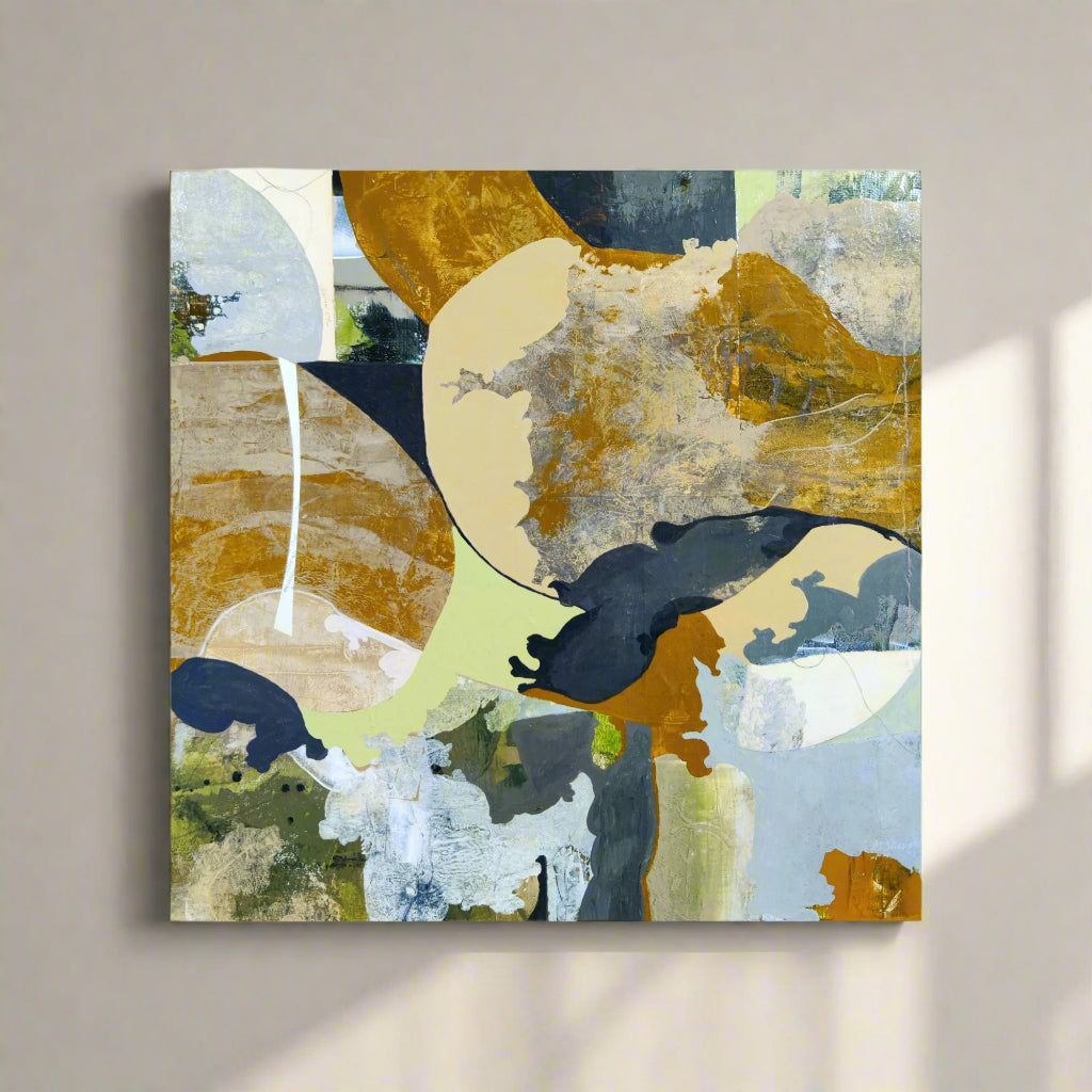 nature inspired woodland abstract painting by alison sherrow in earthen colors