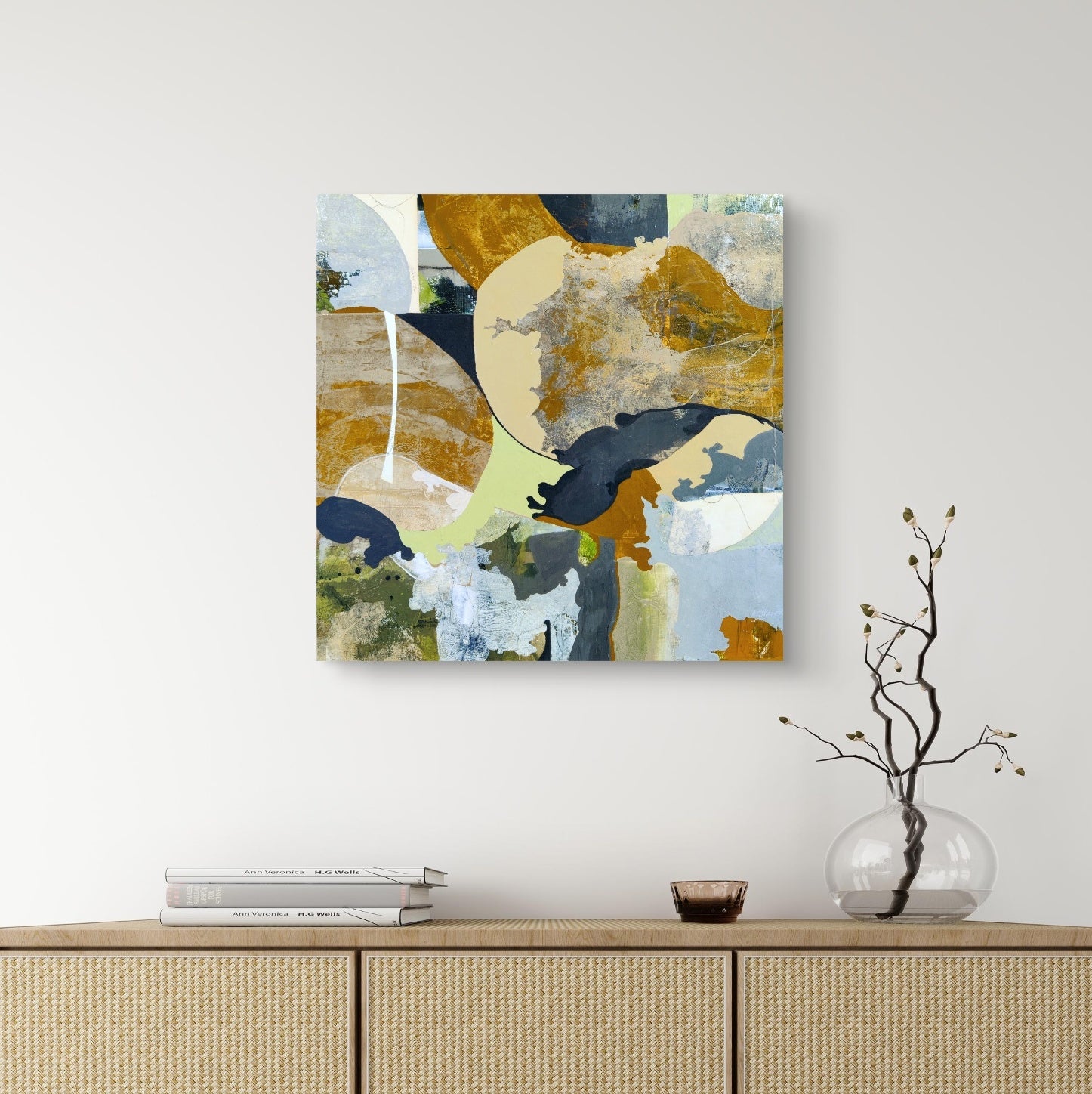 home decor featuring a nature inspired painting, Enchanted, by artist alison sherrow