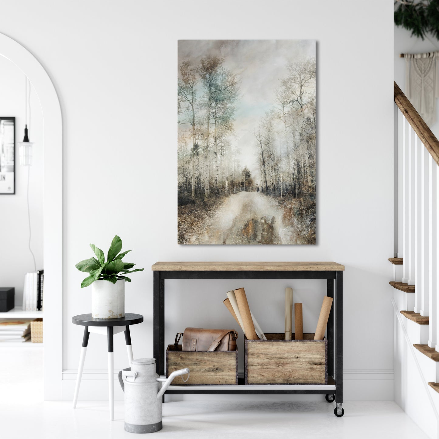 canvas example of fall aspen tree artwork