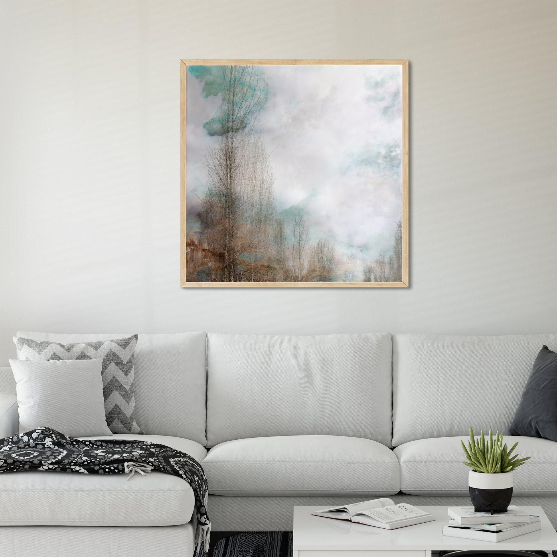 framed example of aspen tree landscape print